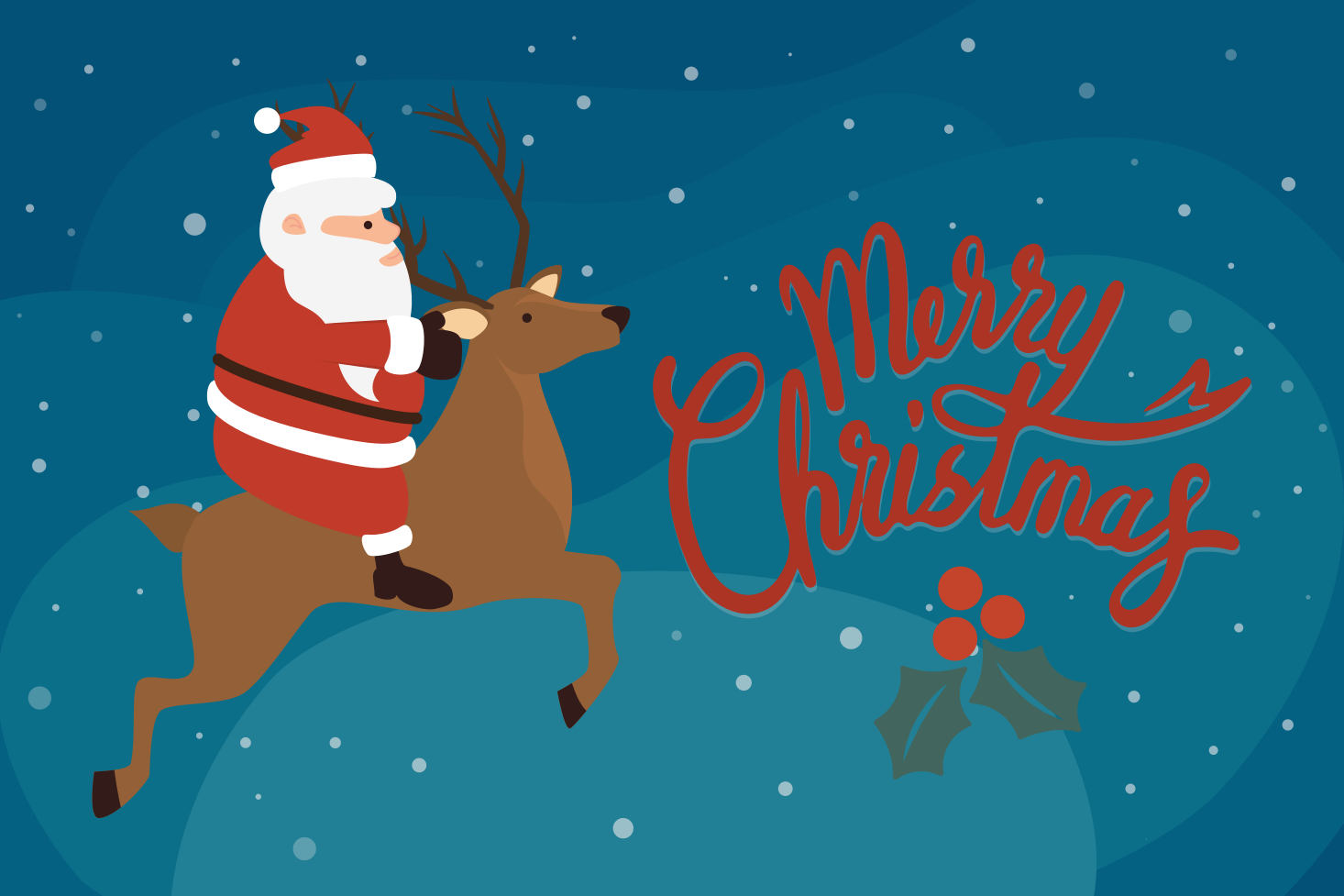 Tappeto vinile natale babbo natale su renna - TenStickers