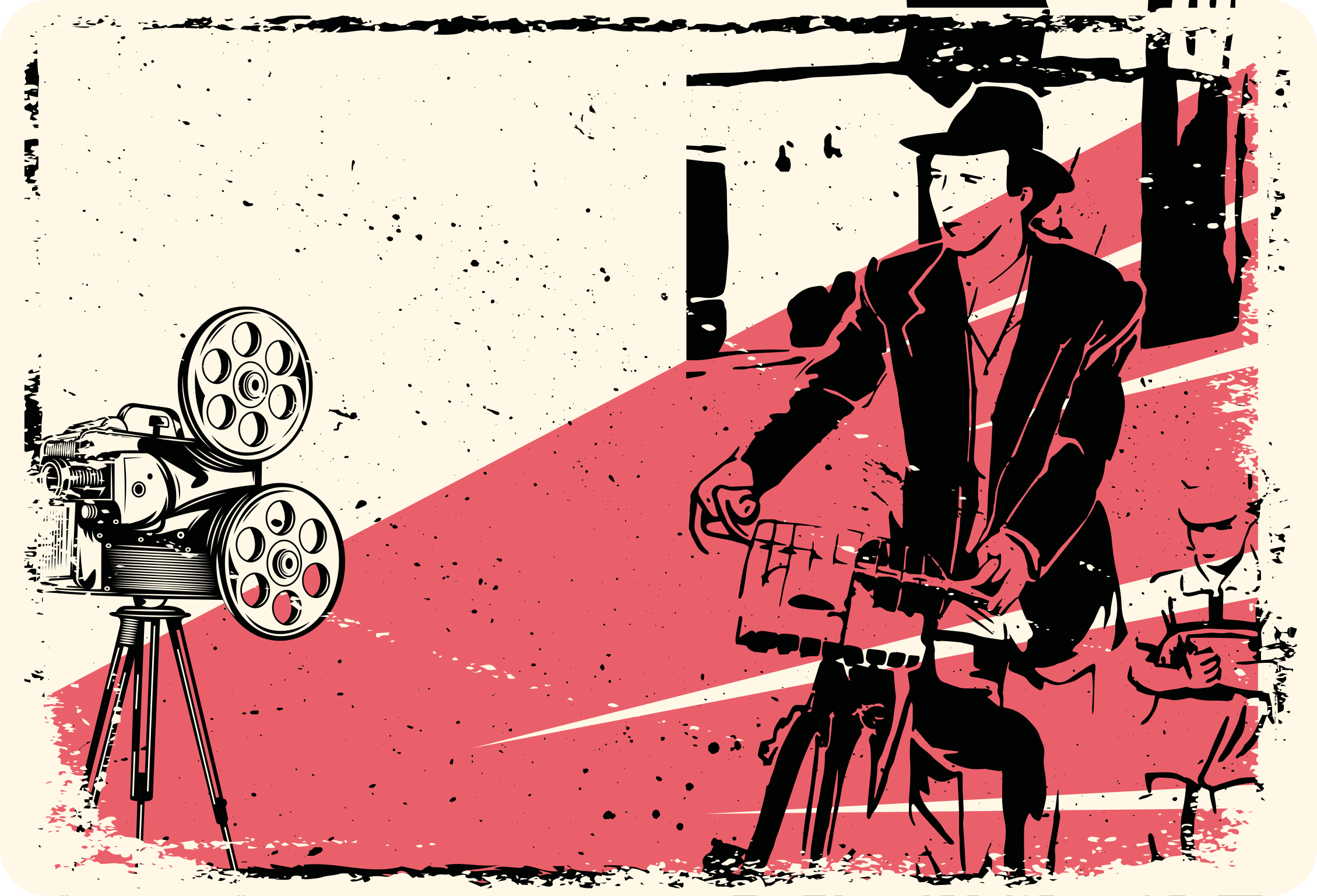 Tappeto vinile vintage scena di un film classico - TenStickers