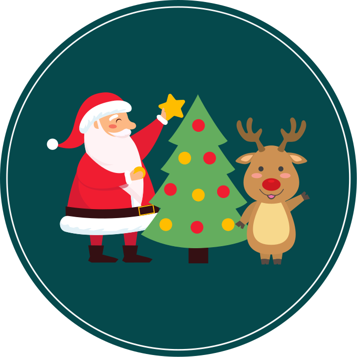 Tappeto vinile natale scena festiva di babbo natale - TenStickers
