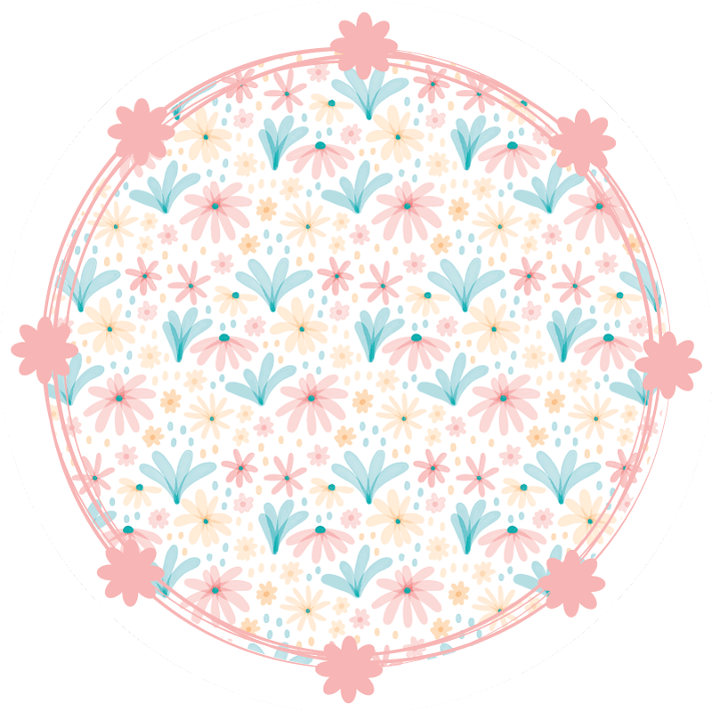 Tappeto vinile fiori motivo fiorito delicato - TenStickers