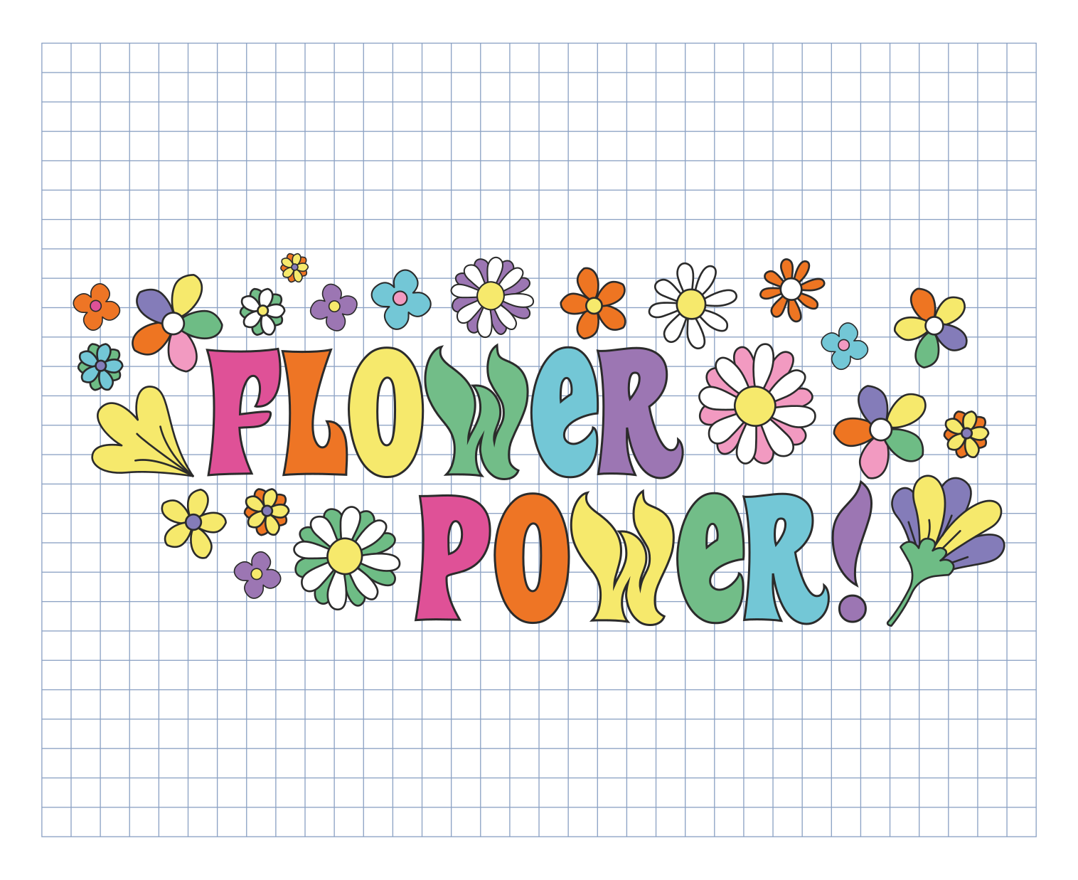 Tappeto vinile fiori design flower power - TenStickers