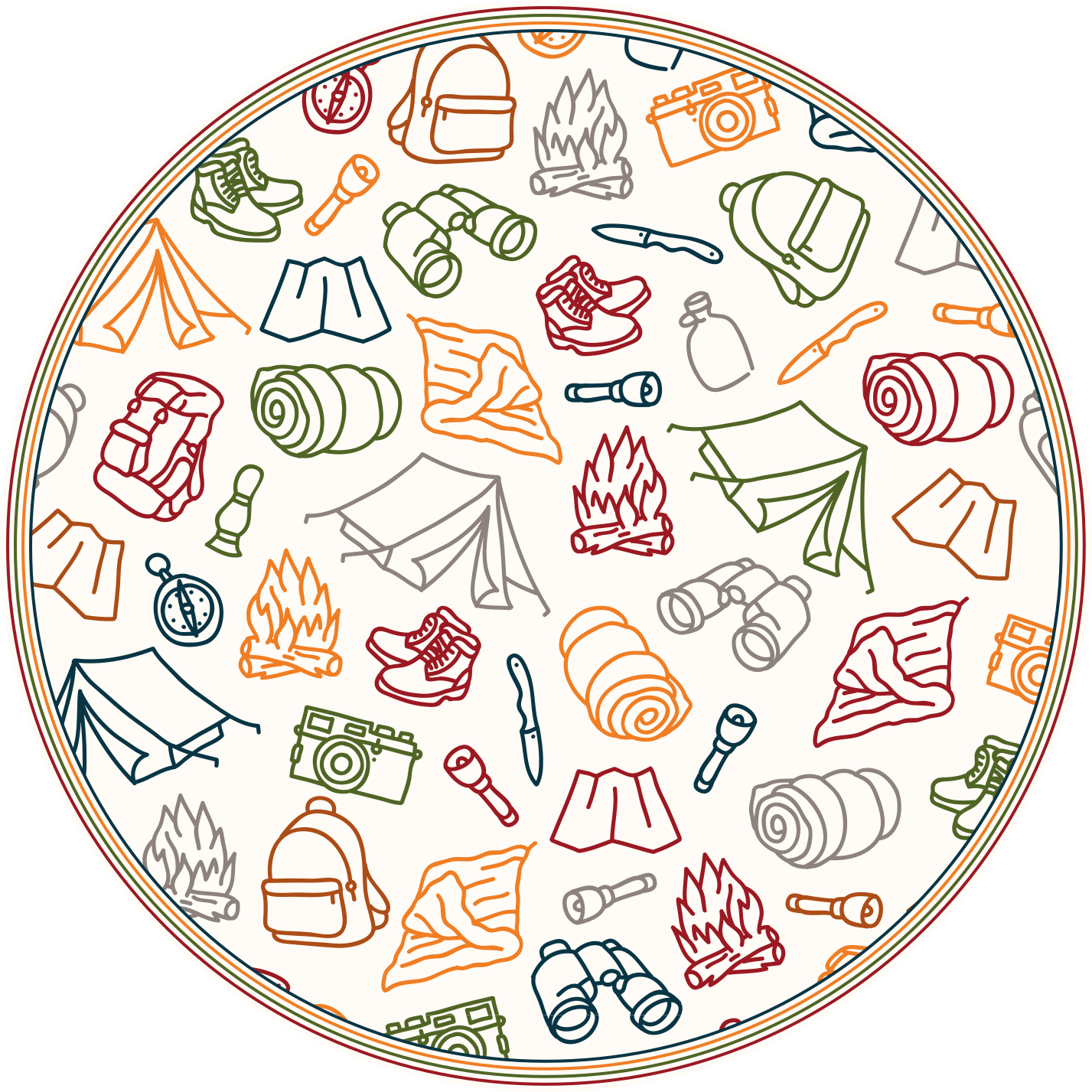 Tappeto vinile per bambini icone di avventura - TenStickers