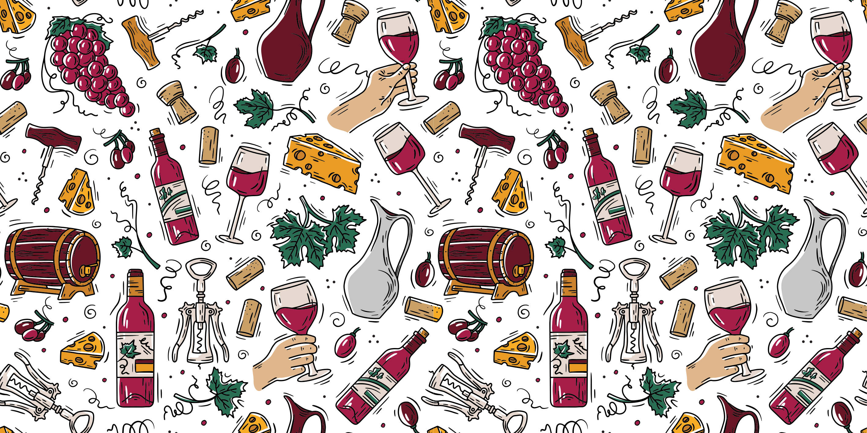 Tappeto vinile per eventi elementi per degustazione vini - TenStickers