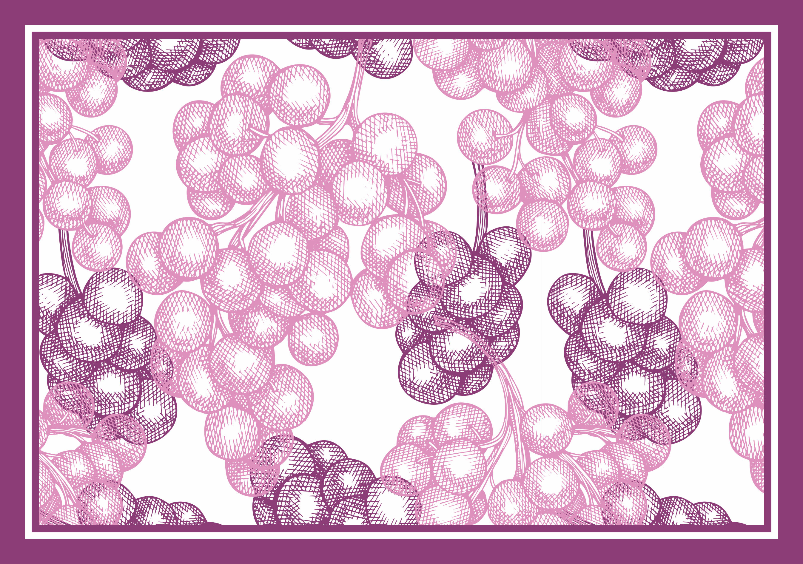 Tappeto vinile fiori disegno di uva viola - TenStickers