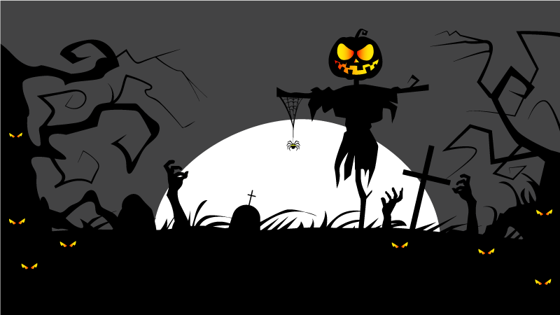 Tappeto vinile halloween atmosfera da cimitero inquietante - TenStickers