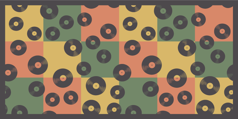 Tappeto vinile mosaico dischi in vinile colorati - TenStickers