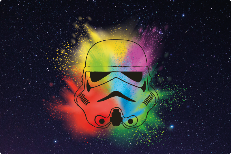 Tappeto vinile per bambini faccia colorata di stormtrooper - TenStickers