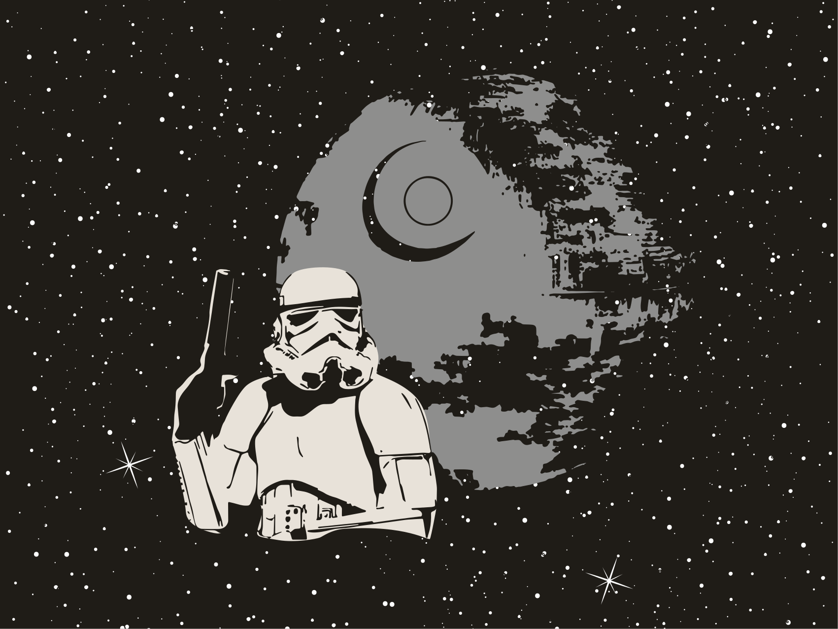 Tappeto vinile per bambini scena di stormtrooper spaziale - TenStickers