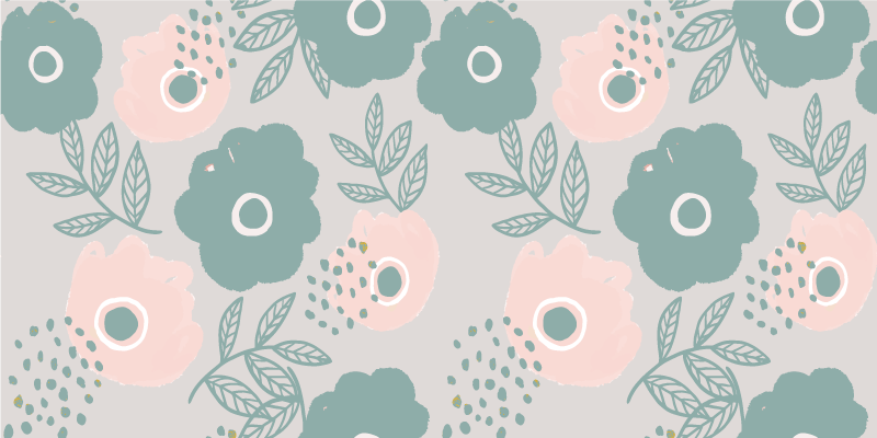 Tappeto vinile fiori elemento foglia floreale - TenStickers