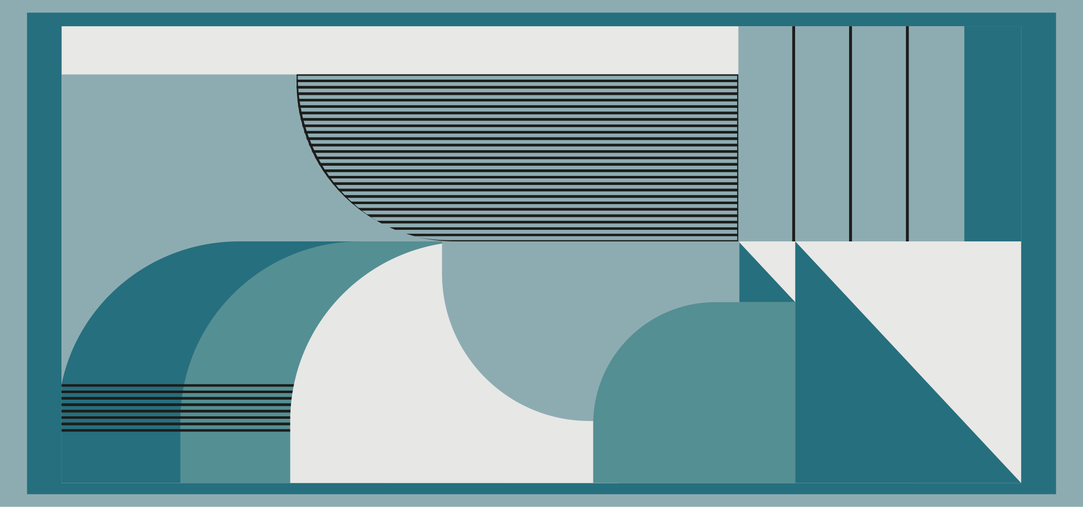 Tappeto vinile moderno forme geometriche astratte blu - TenStickers