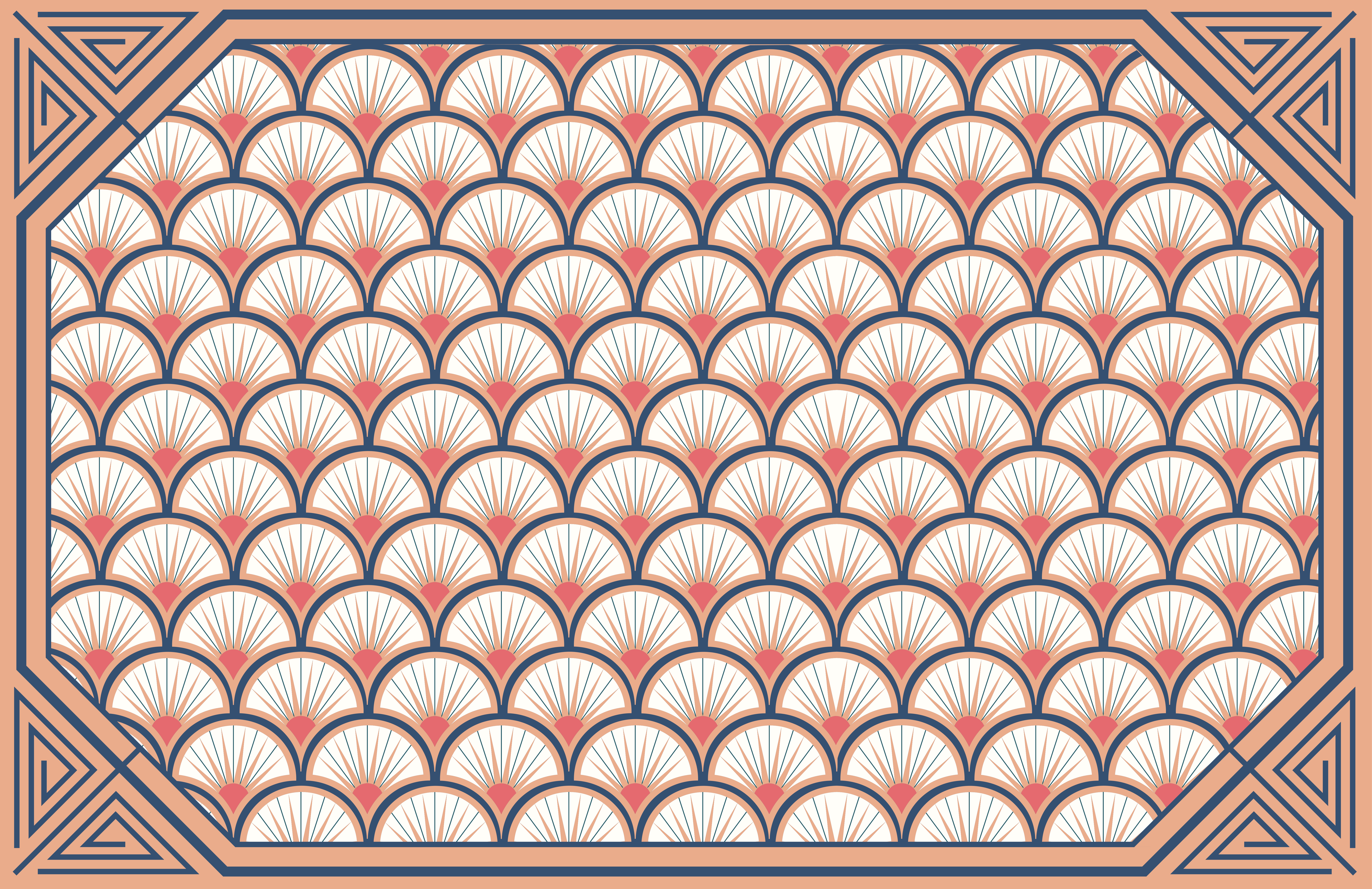 Tappeto vinile piastrelle motivo a conchiglia - TenStickers