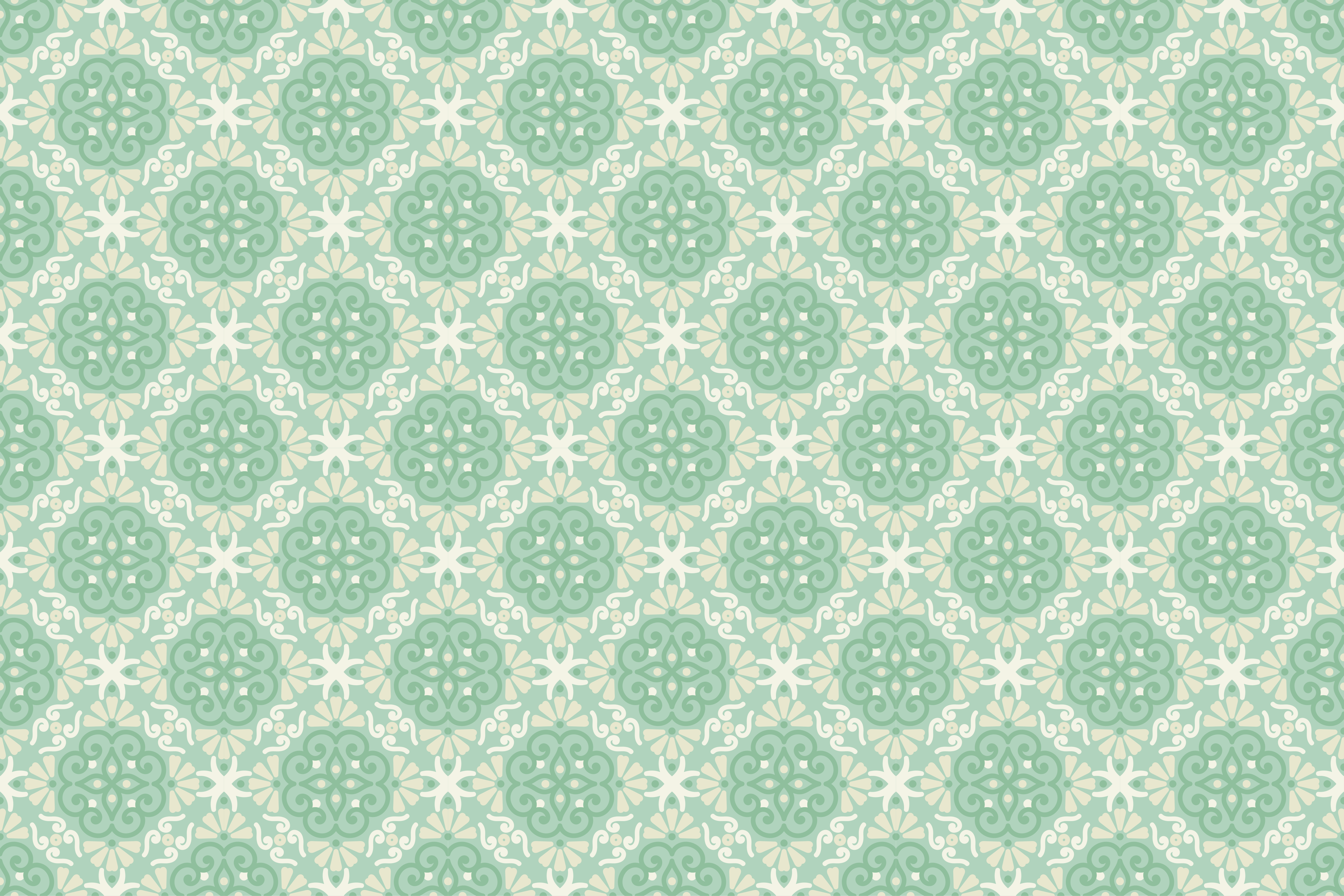 Tappeto vinile piastrelle intricato motivo verde - TenStickers