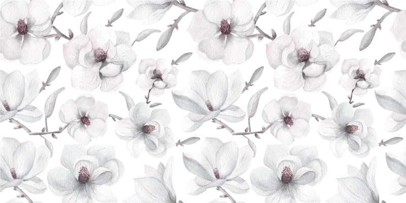 Tappeto vinile fiori concetto grigio tenue - TenStickers