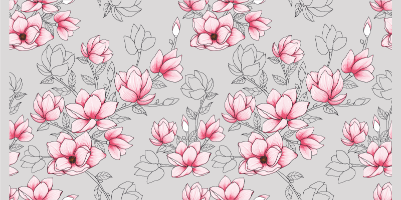 Tappeto vinile fiori motivo fiorito rosa - TenStickers