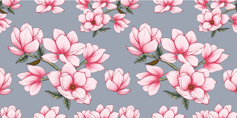 Tappeto in vinile soggiorno fiori delicati - TenStickers