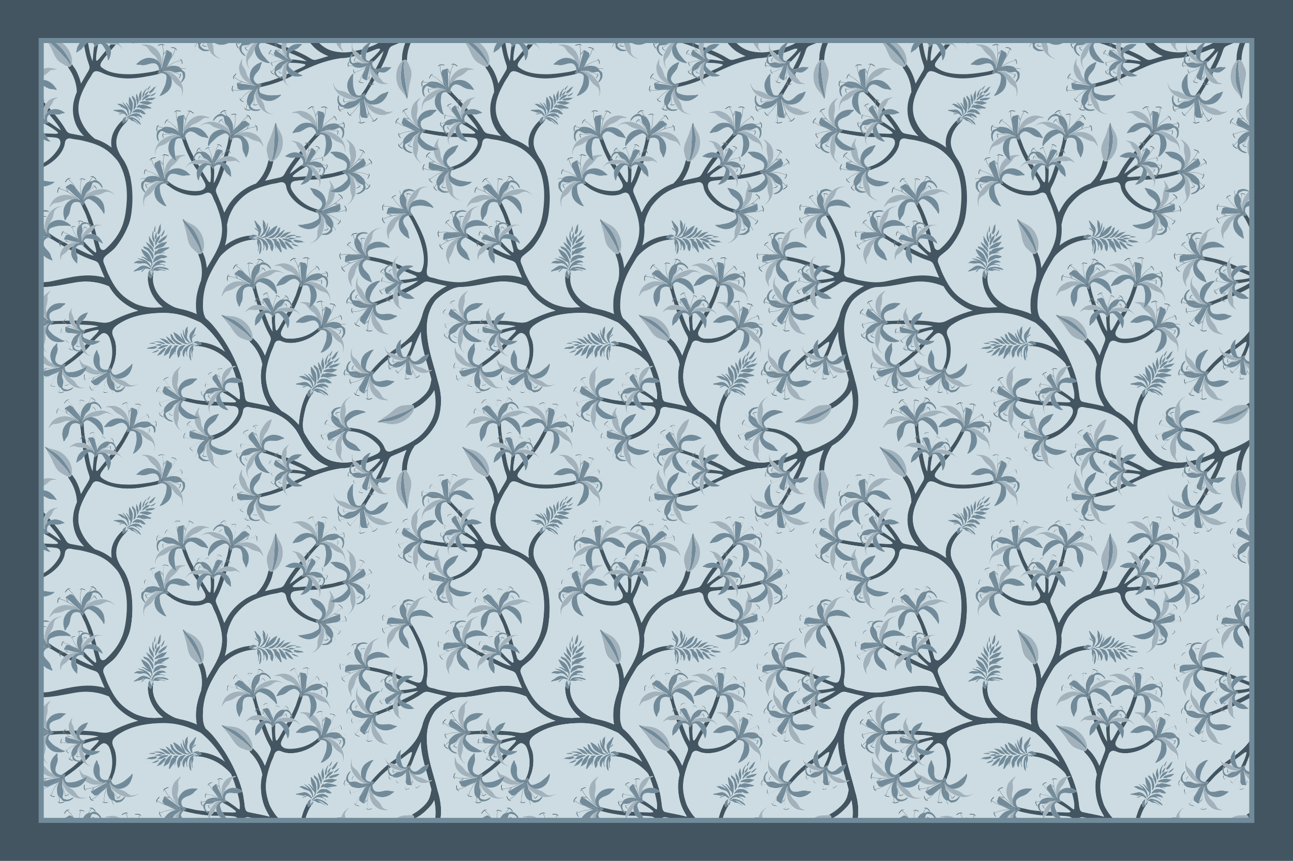 Tappeto vinile fiori modello di sagoma botanica - TenStickers