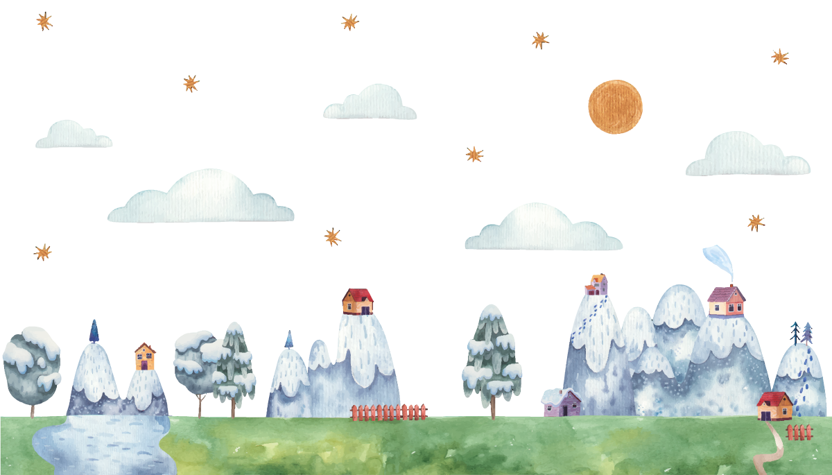 Tappeto vinile per bambini scena di paesaggio incantato - TenStickers