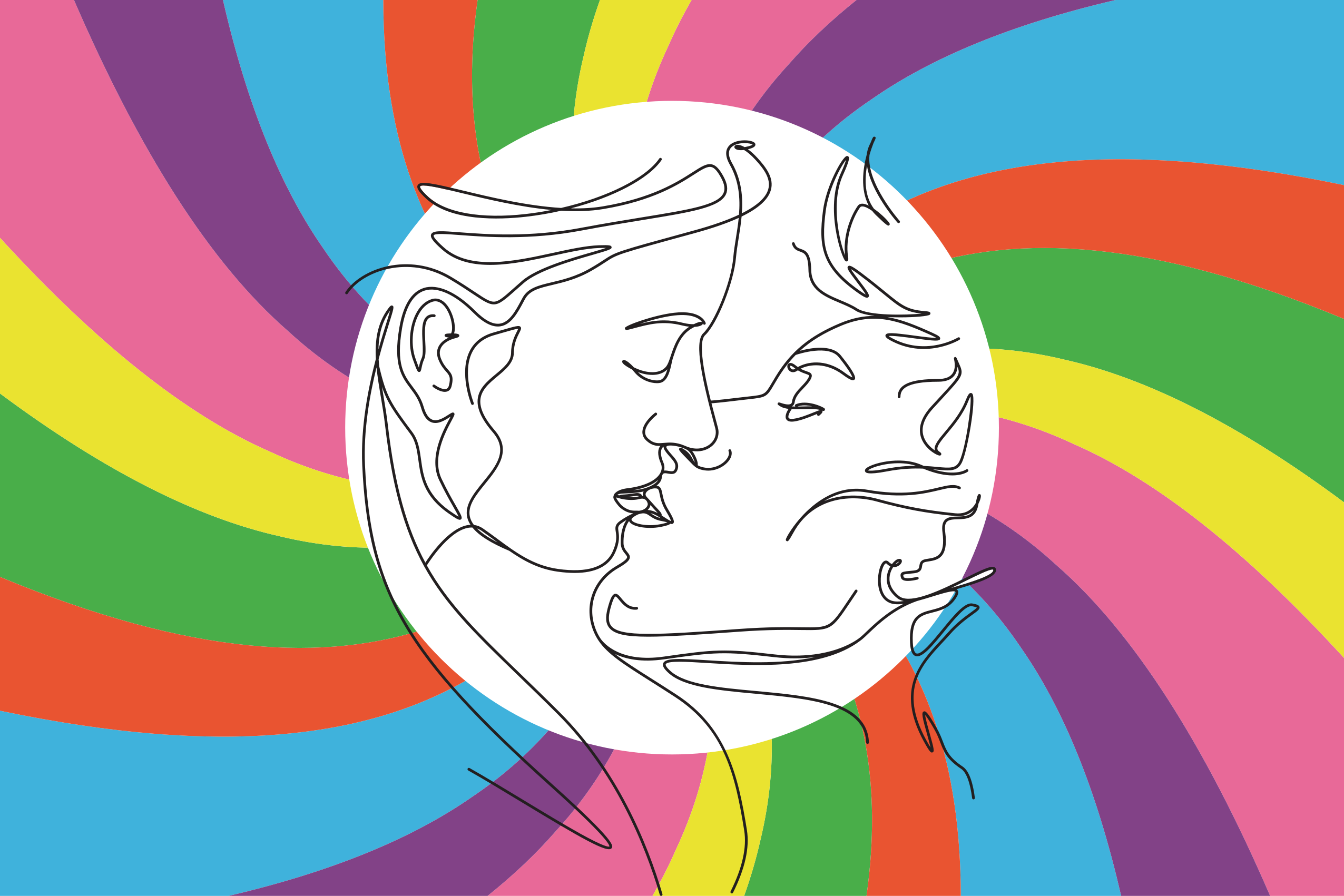 Tappeto vinile per bambini sagoma di bacio colorato - TenStickers