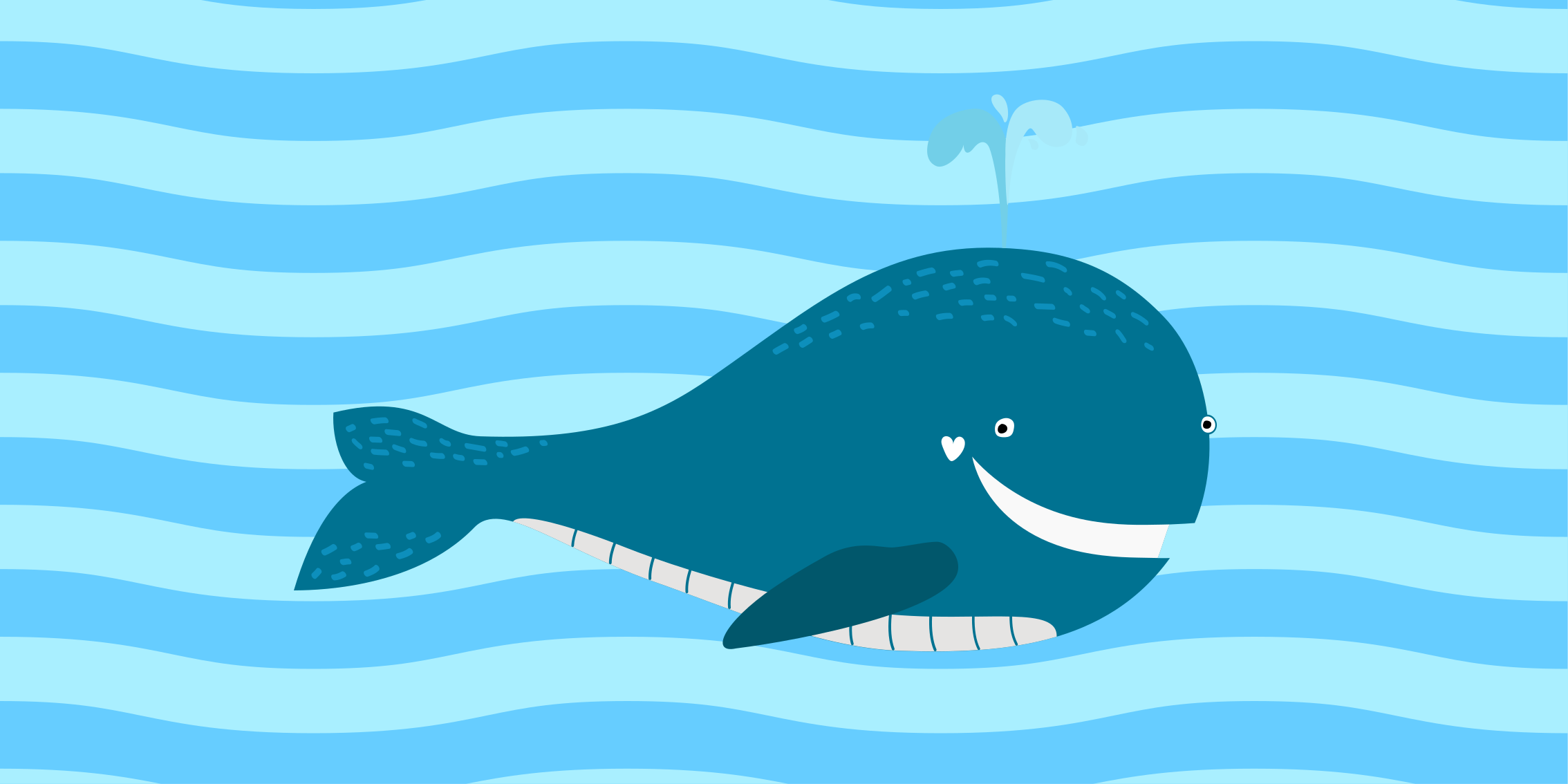 Tappeto vinile per bambini illustrazione balena sorridente - TenStickers