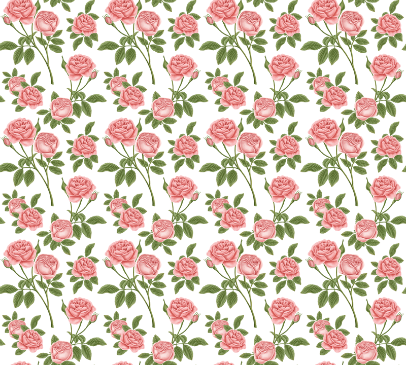 Tappeto vinile fiori motivo rosa botanico - TenStickers