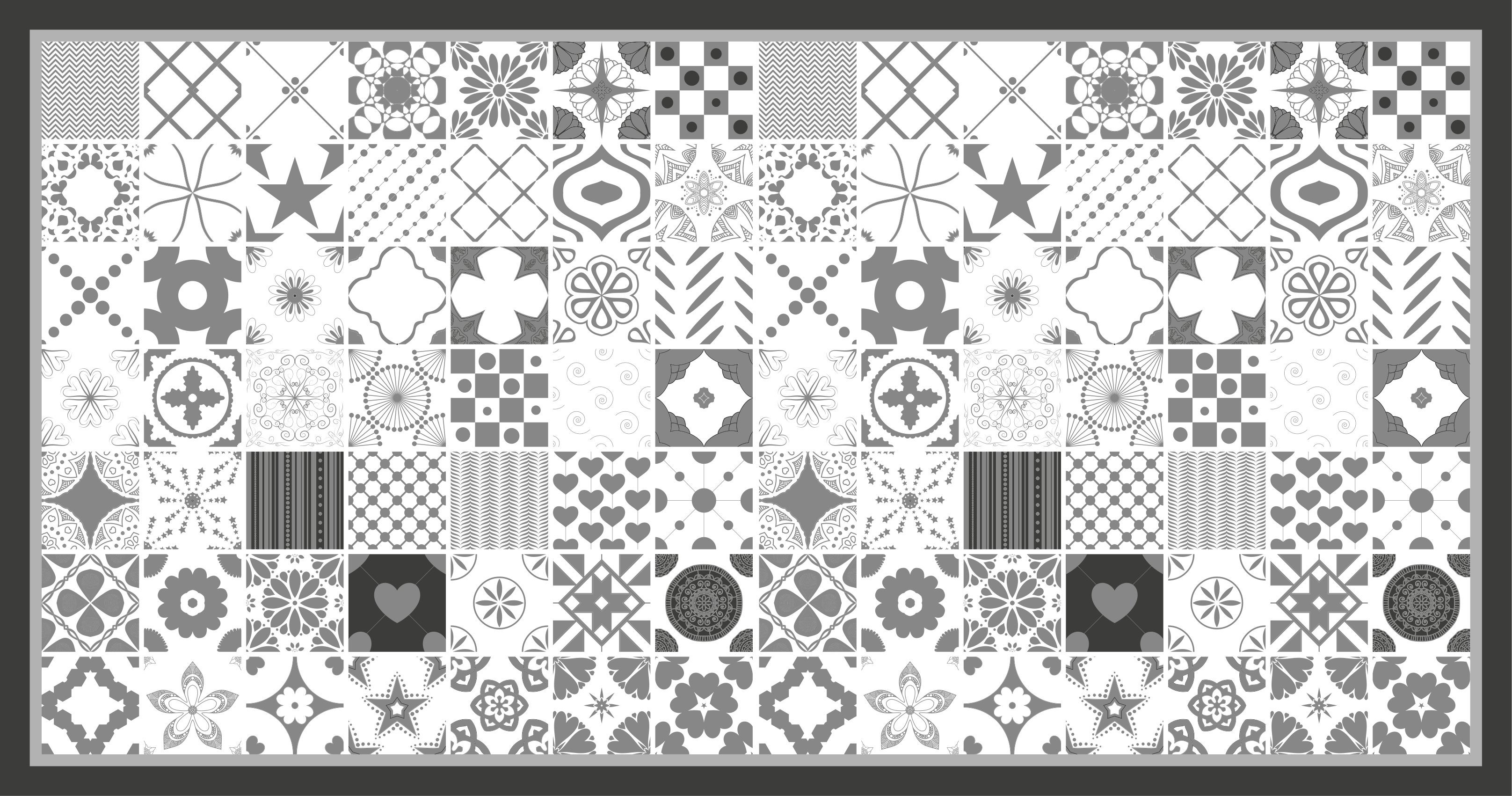 Tappeto vinile piastrelle composizione patchwork - TenStickers