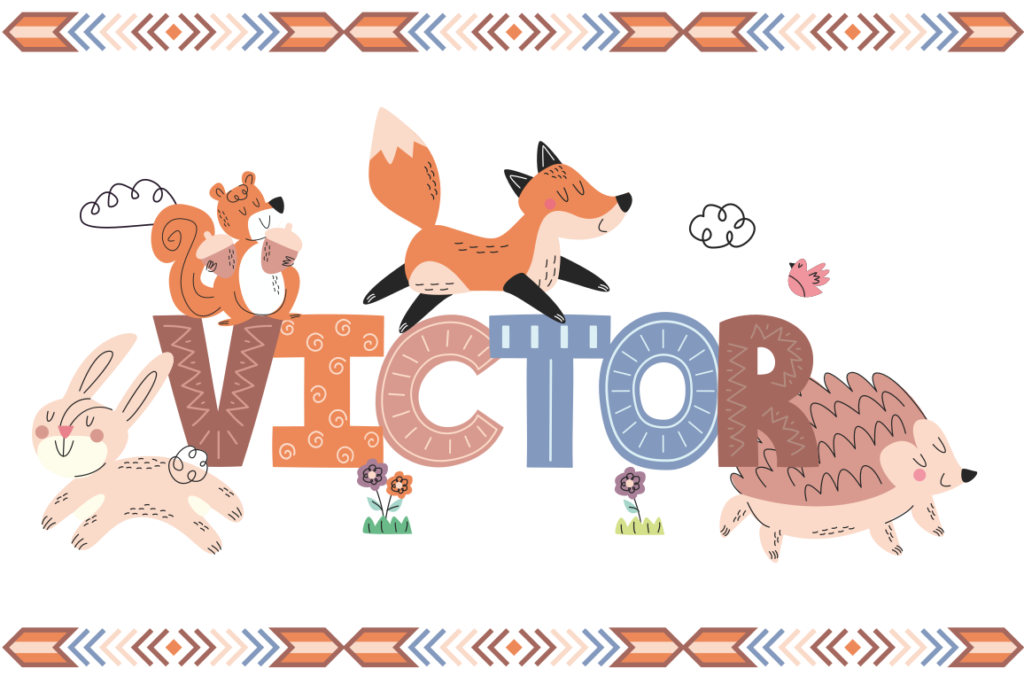 Tappeto vinile con nome creature personalizzabili - TenStickers