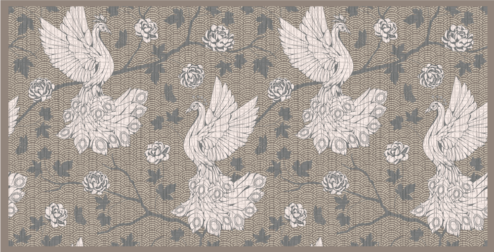 Tappeto vinile animali scena del giardino della gru - TenStickers