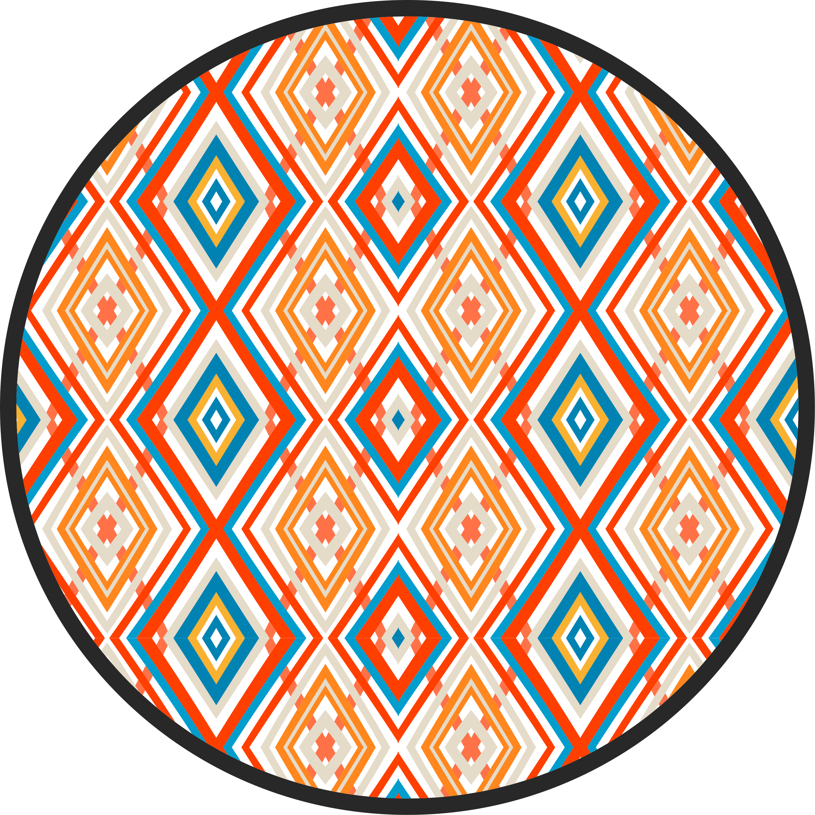 Tappeto vinile geometrico elemento vibrante - TenStickers