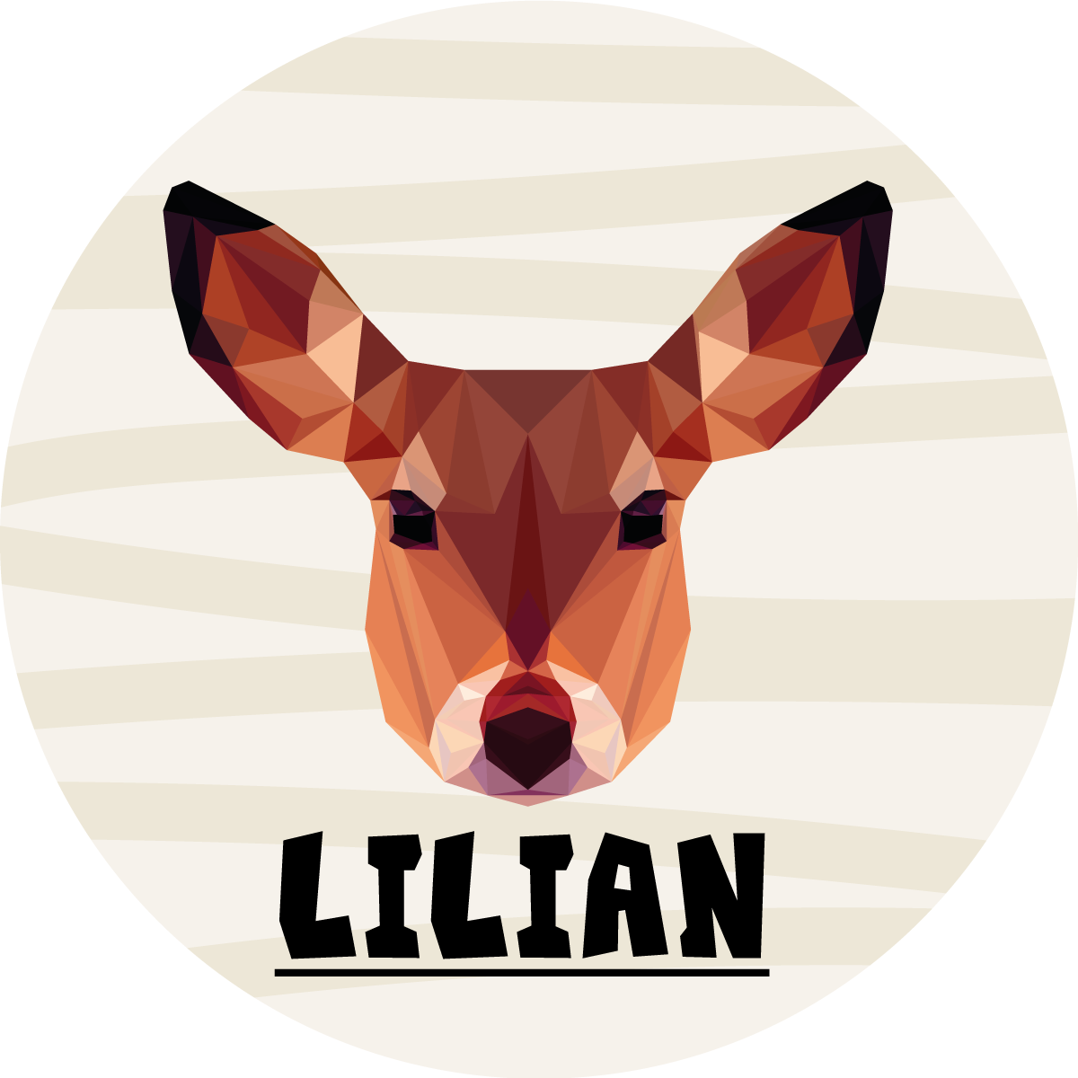 Tappeto vinile con nome cervo personalizzabile - TenStickers