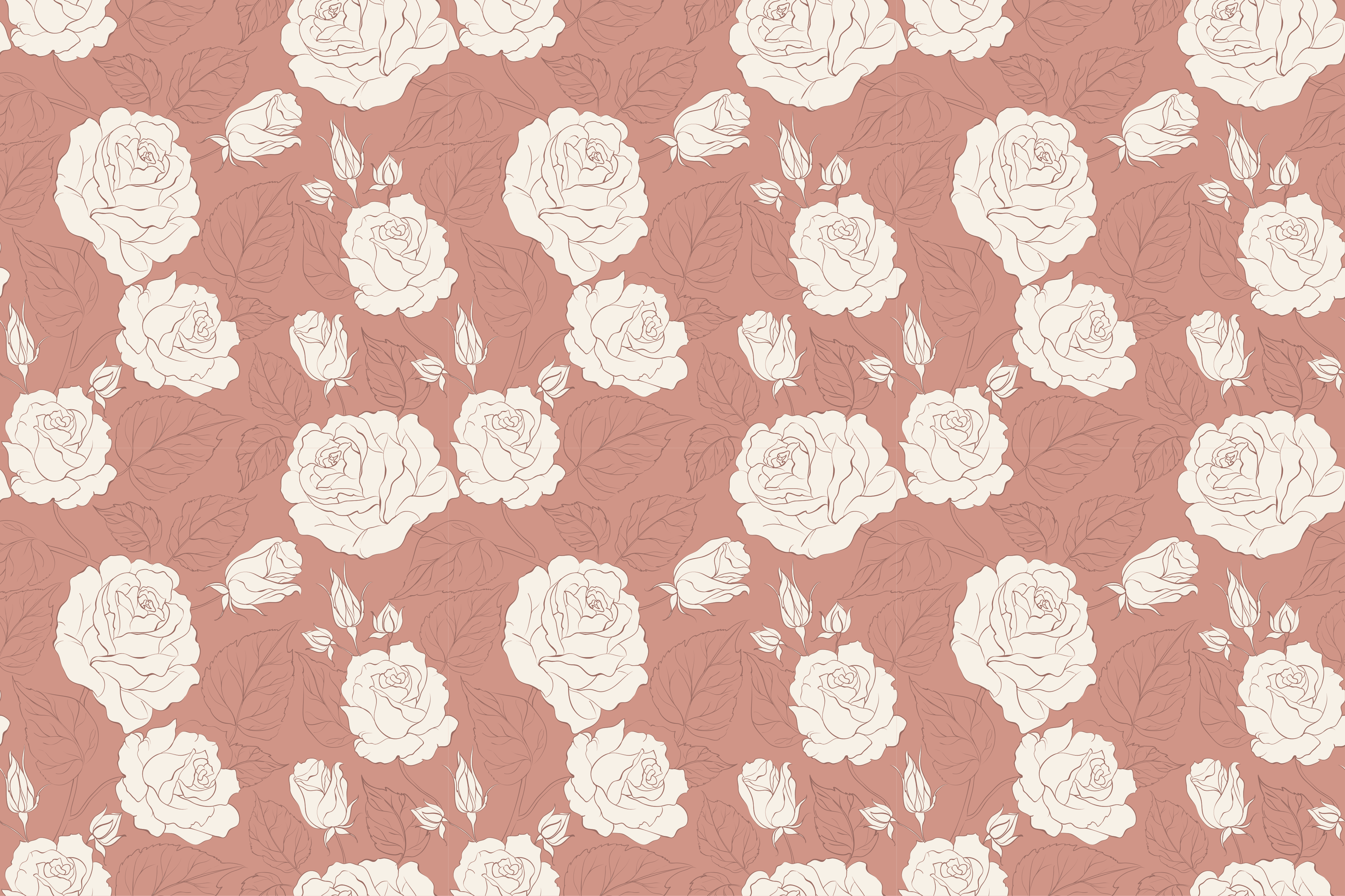 Tappeto vinile fiori sovrapposizione di motivi rosa - TenStickers