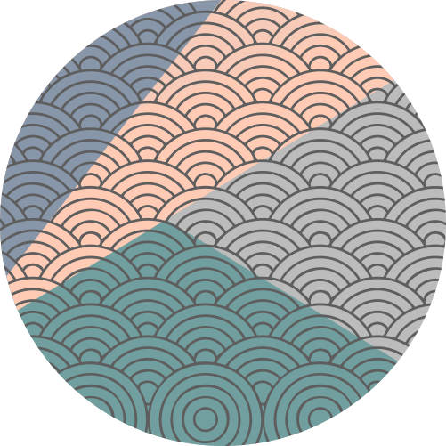 Tappeto vinile geometrico motivo a onde smerlate - TenStickers