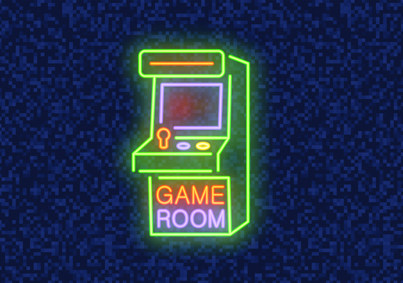 Tappeto vinile frase sala giochi al neon - TenStickers