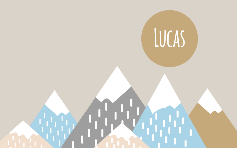 Tappeto vinile con nome paesaggio montano personalizzabile - TenStickers