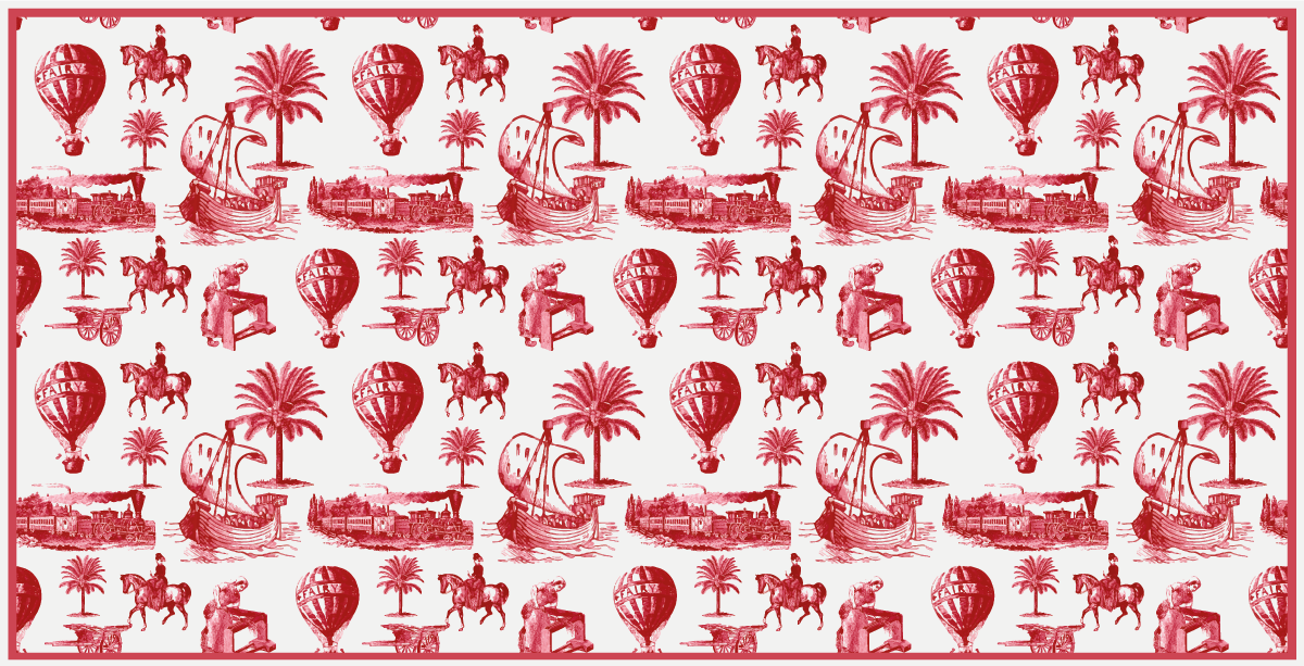Tappeto in pvc con illustrazioni di animali rossi esotici - TenStickers