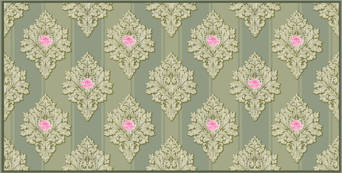 Tappeto in pvc vintage con fiori e piante - TenStickers