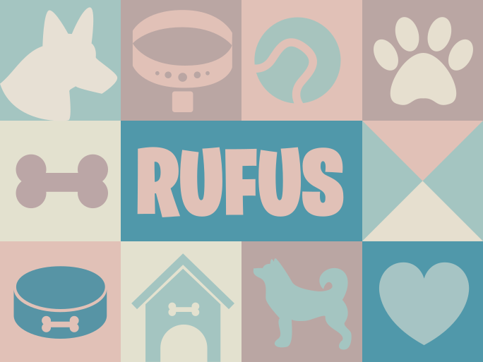 Tappeto in vinile con nome Cani personalizzati - TenStickers