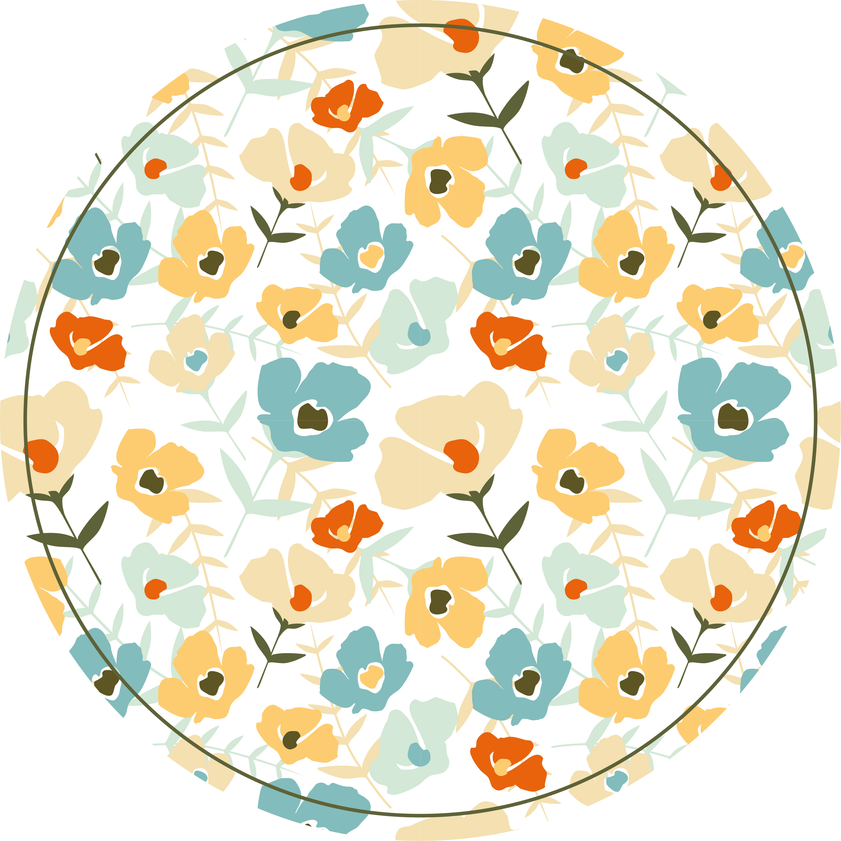 Tappeto in vinile natura fiori ad acquerello - TenStickers