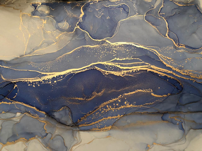 Tappeto in pvc effetto pietra roccia blu navy - TenStickers