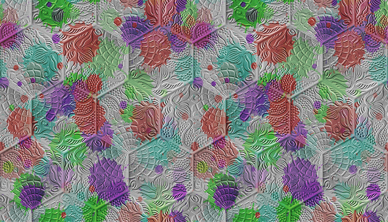 Tappeto in pvc per salone piastrelle gaudi colorate - TenStickers