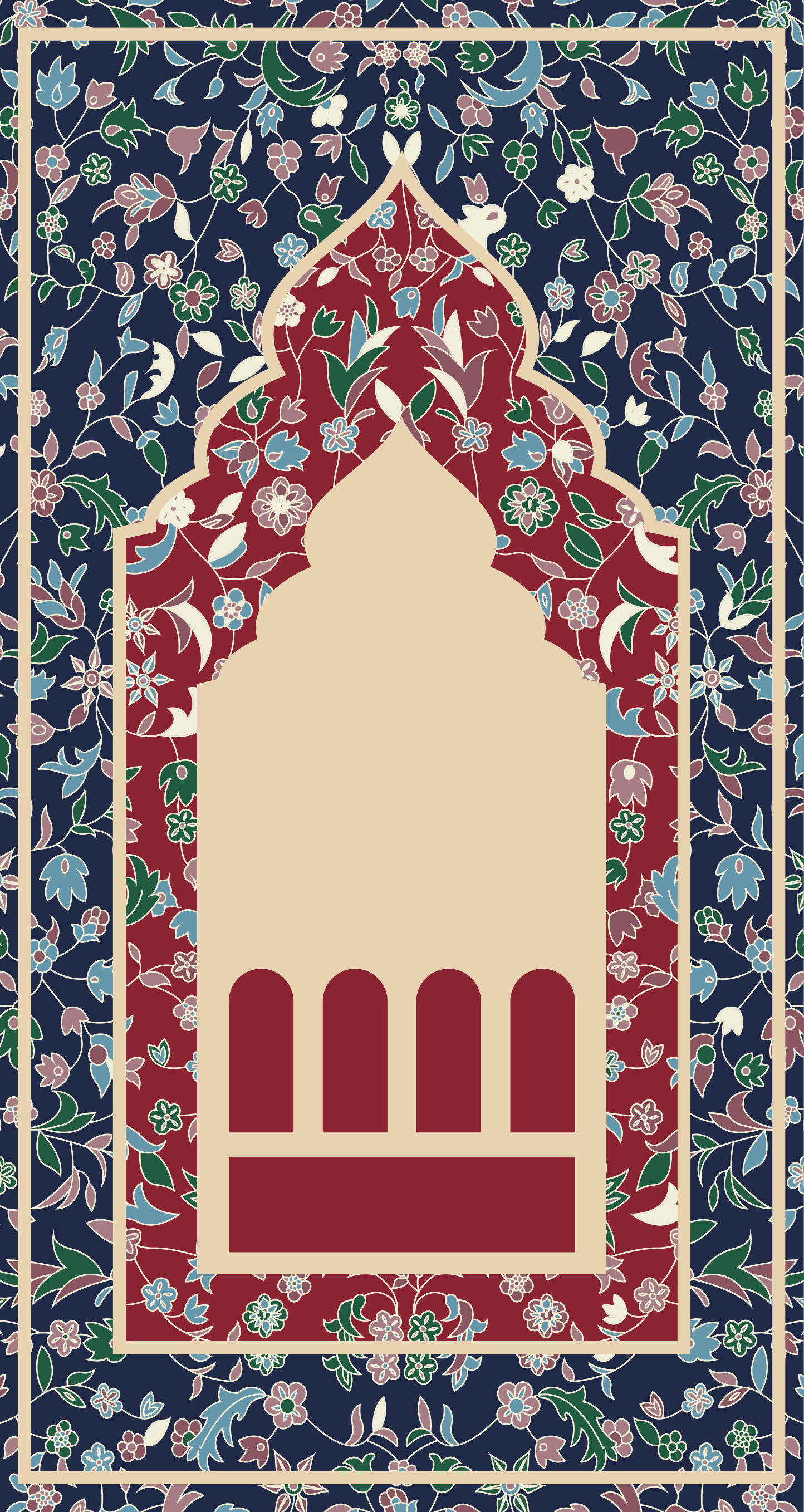 Passatoia in vinile rettangolare porcile persiano con motivo flor - TenStickers