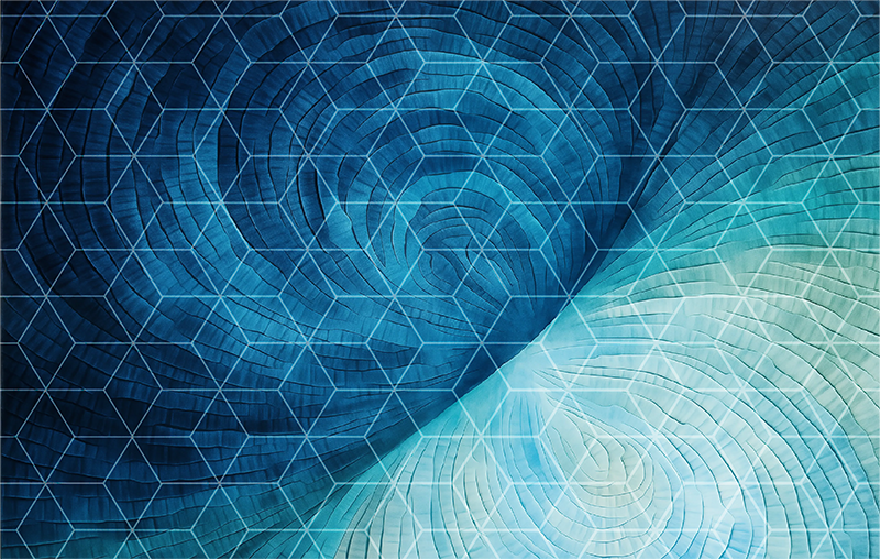 Passatoia in vinile per bagno sfondo blu astratto - TenStickers