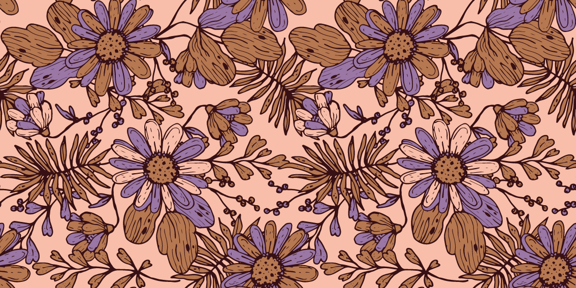 Tappeto vinile fiori motivo floreale botanico - TenStickers