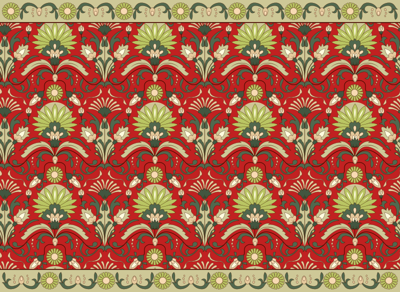 Passatoia in vinile soggiorno design verde tradizionale - TenStickers