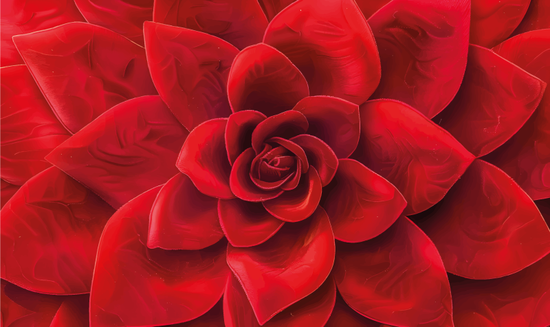 Tappeto vinile rosso disegno di petali di fiori - TenStickers