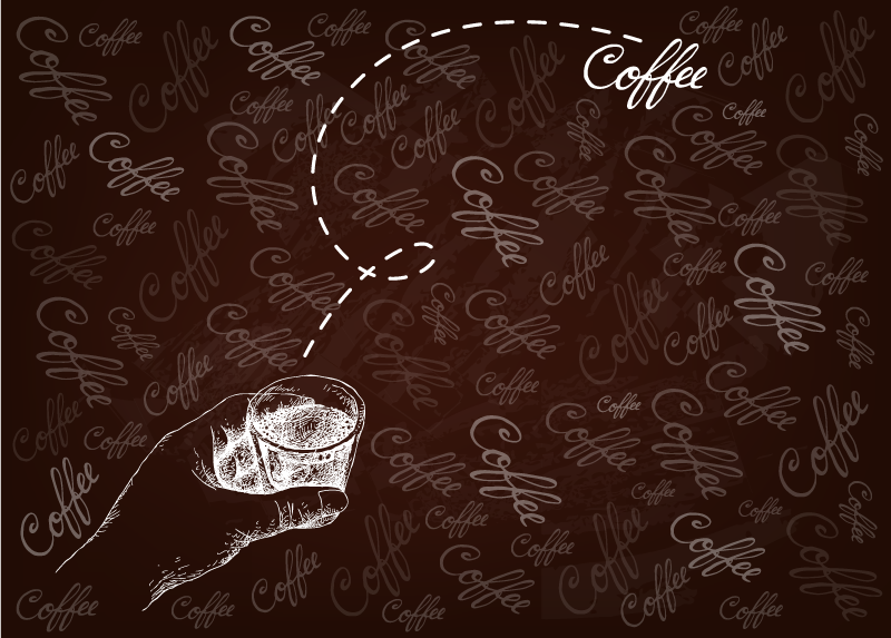 Tappeto vinile frase motivo calligrafico della bevanda - TenStickers