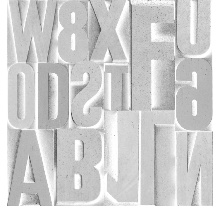 Carta da parati con scritte lettere grigie 3d - TenStickers