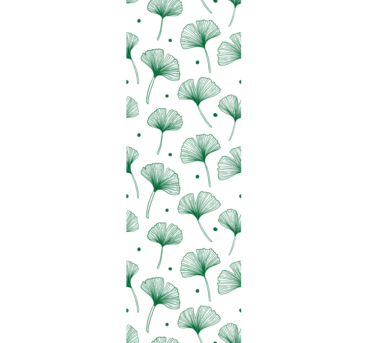 Carta da parati foglie ginkgo verde elegante - TenStickers