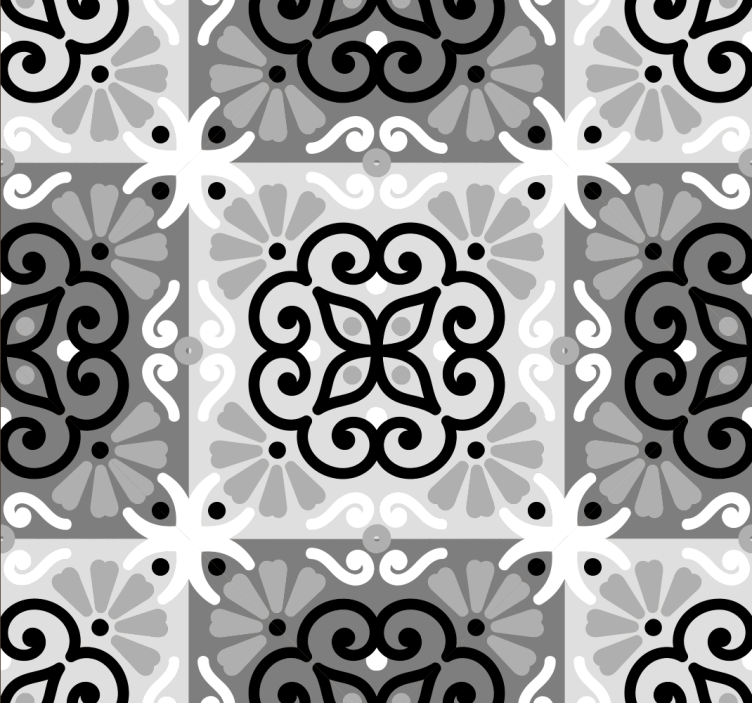 Carta da parati ornamentale ornamento nero - TenStickers