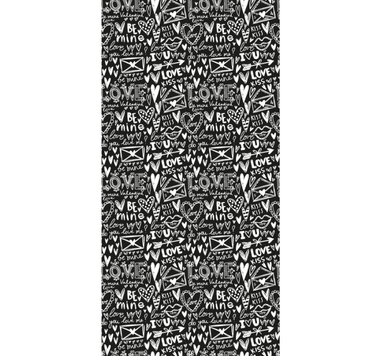 Carta da parati con scritte scarabocchio di san valentino - TenStickers