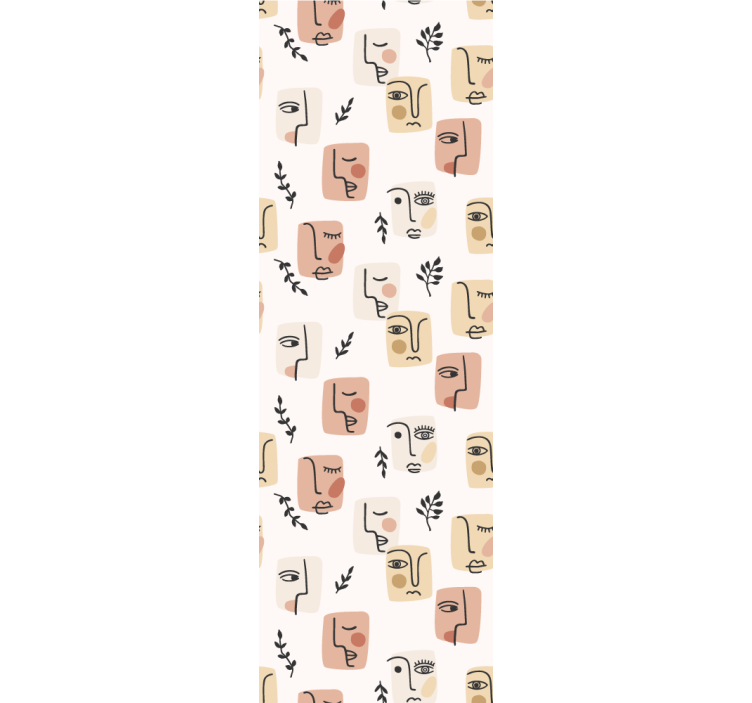 Carta da parati artistica modelli facciali astratti - TenStickers